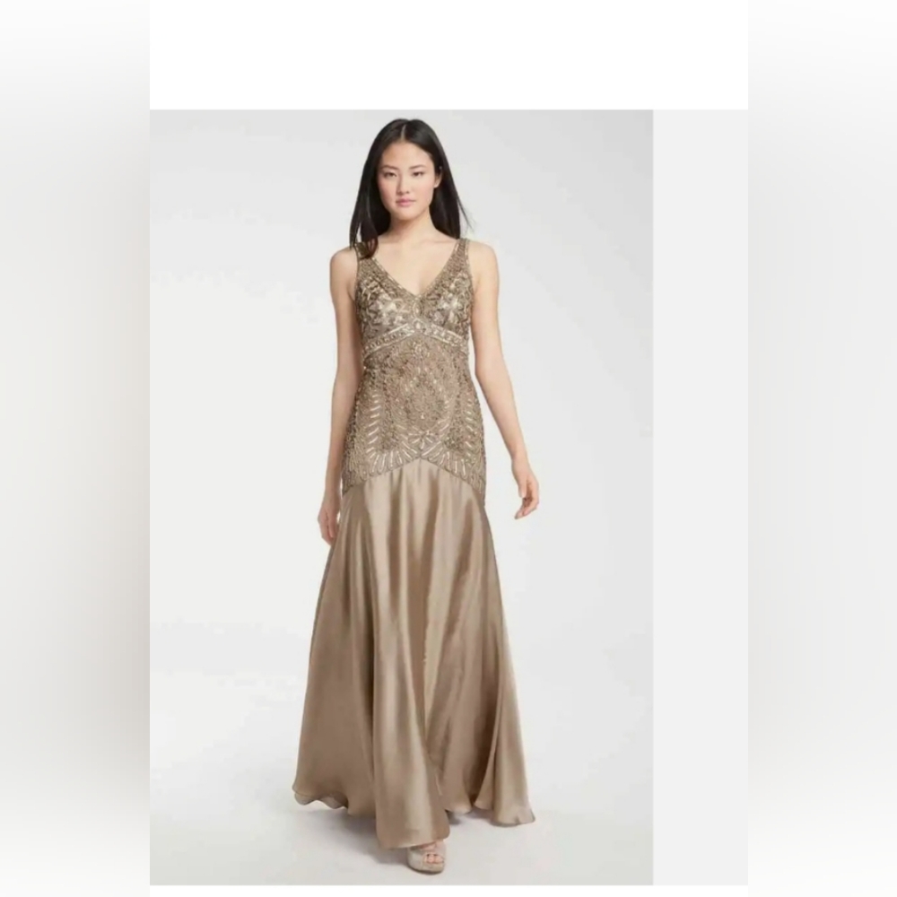 Sue wong beautiful beaded satin dress size 8